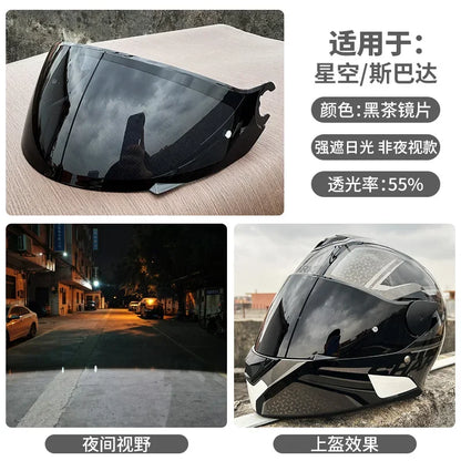 Motorcycle Helmet Visor for SHARK Skwal, D-Skwal 2 & Spartan Carbon — Replacement Shield