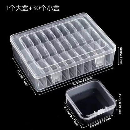 Durable Transparent Plastic Storage Box – 14/30 Compartments Organizer for Jewelry & Small Items