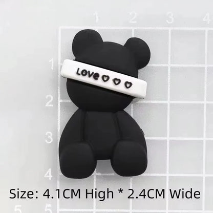 19PCS Little Bear PVC Shoe Charms – Animal Decorations for Clogs & Sandals, Party & Christmas Gifts
