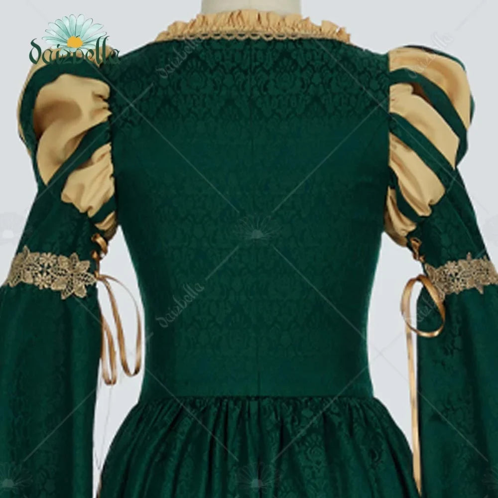 Women’s Renaissance Medieval Dress - Vintage Lace Wide-Sleeve Costume for Renaissance Fairs