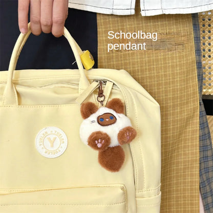 Cute Plush Cat Doll Pendant – Backpack Charm & Couple Bag Keychain Decorative Gift for Girls