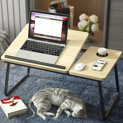 Ergonomic Foldable Laptop Desk – Adjustable Height Compact Computer Lazy Table for Bed & Sofa