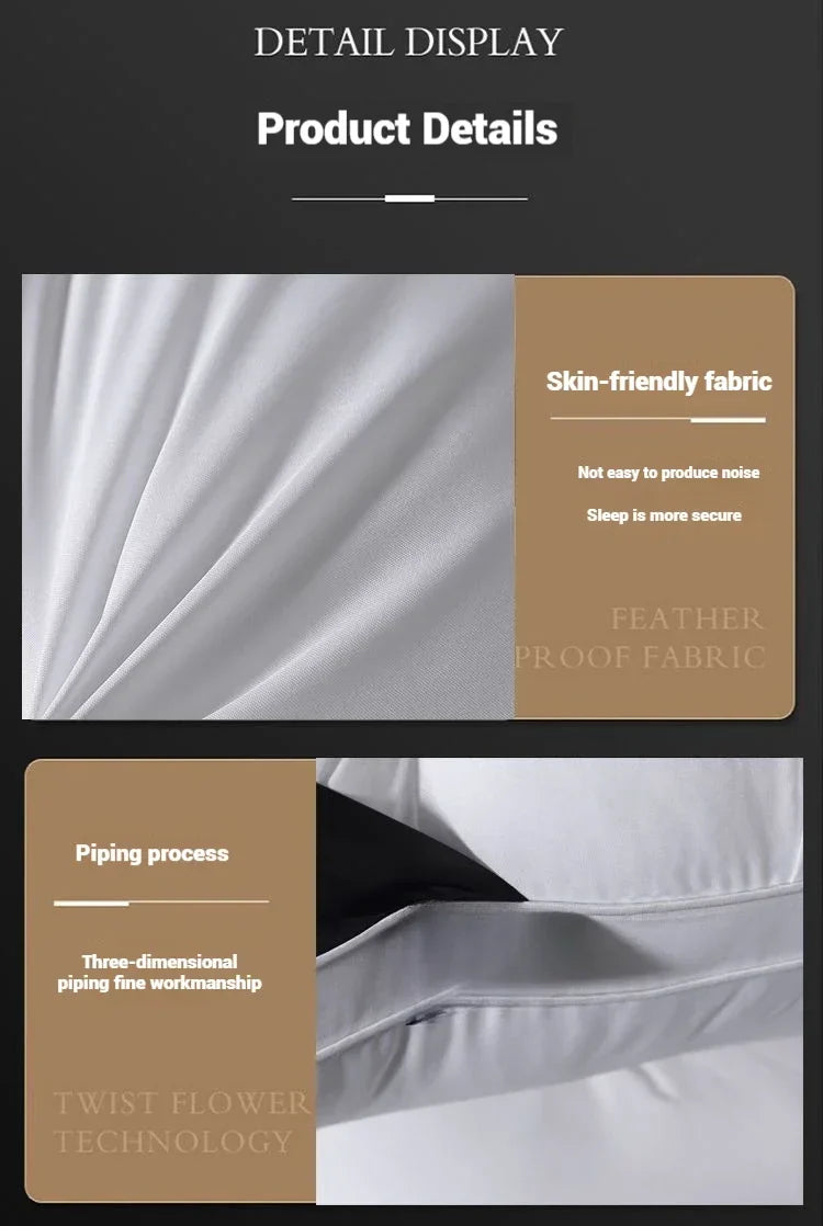 Comfortable Sleeping Pillow – 5-Star Hotel Quality, Soft Three-Dimensional Bilateral Washed Solid Color Pillow