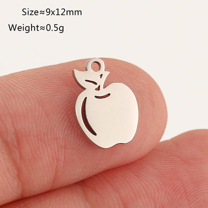 5pcs Stainless Steel Fruit Charms – Strawberry, Cherry, Pineapple & Watermelon Pendants for DIY Bracelets & Necklace Jewelry Making