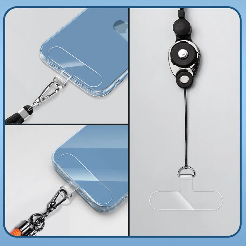 10Pcs Universal TPU Mobile Phone Anti-Lost Lanyard Set: Nylon Detachable Hanging Cord Strap with Patch Tether Pad