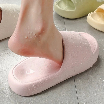 Unisex EVA Non-Slip Pillow Slides – Soft Sole Cloud Slippers for Bathroom, Home & Beach Comfort Platform Sandals