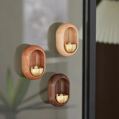 Wooden Wind Chimes Wireless Doorbell - Decorative Hanging Wind Bell for Home Entrance & Opening Decorations