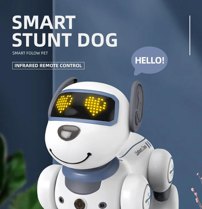 2-in-1 Intelligent Remote Control Robot Dog – Programmable Stunt & Voice Command Toy with Touch & Music for Kids