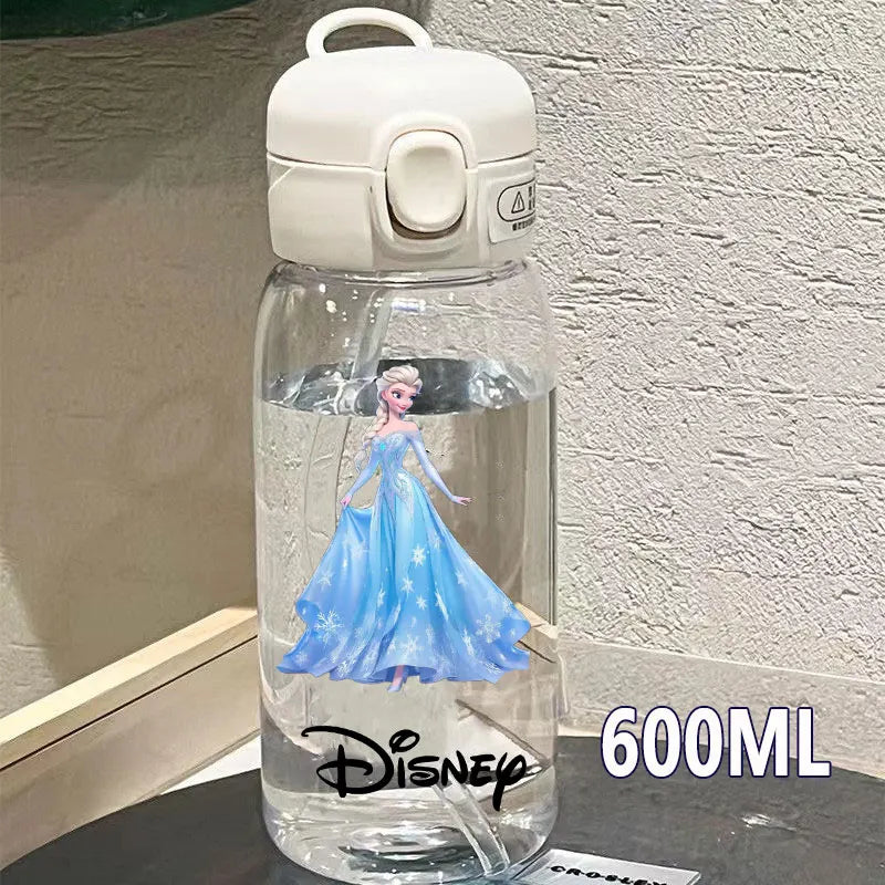 600/400ML Mermaid Princess Water Cup – Portable Transparent Plastic Sport Bottle for Kids