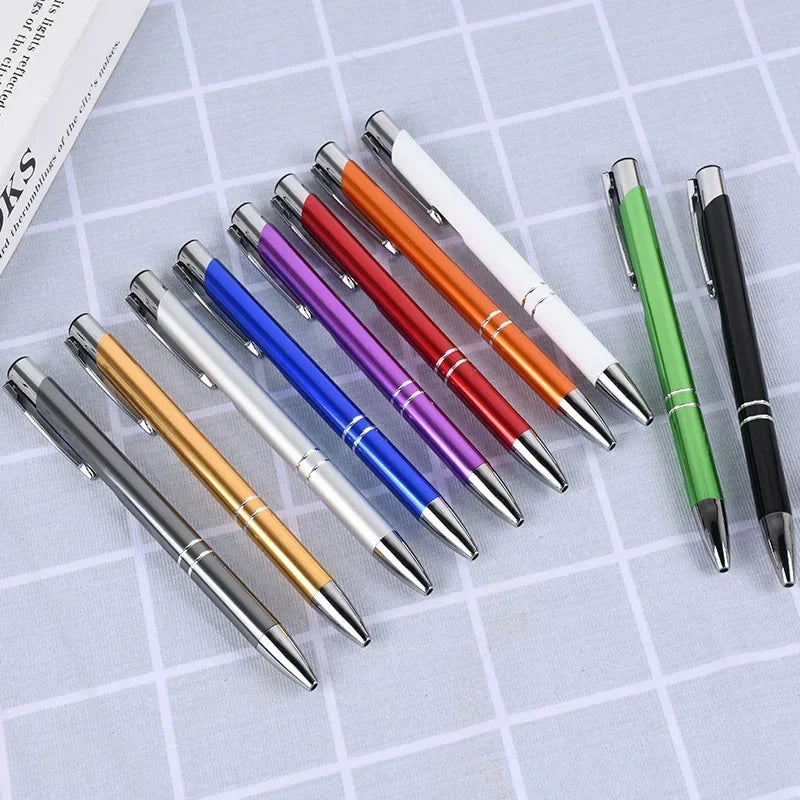 50PCS Custom Metal Ballpoint Pens — Personalized Engraved Logo Advertising Pen, Ideal Gift and Promotional Item