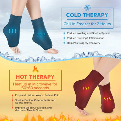 Stretchable Ankle Ice Pack Wrap — Cold Compression Therapy for Plantar Fasciitis & Sprained Ankles