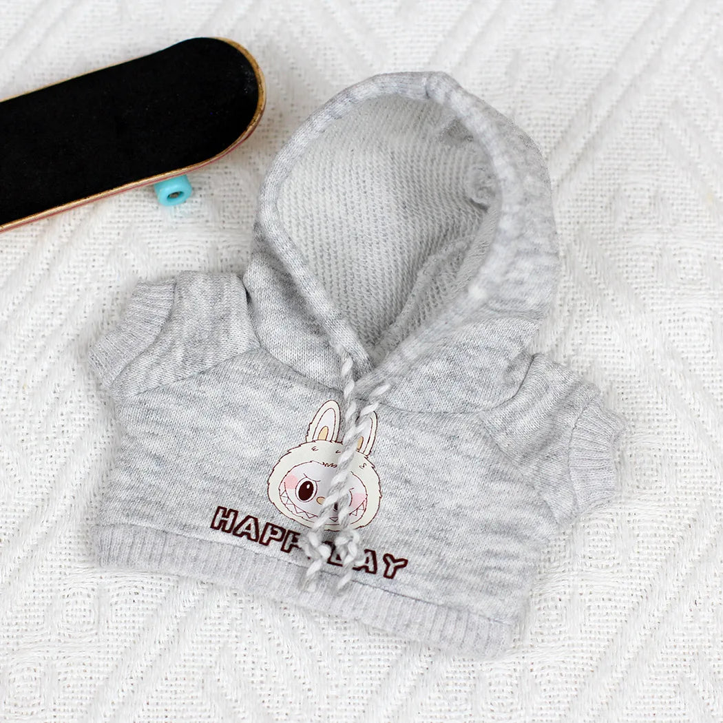 17cm Labubu Clothes - Heart-Beating Sweatshirt for Macaron Labubu Dolls