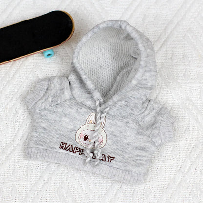 17cm Labubu Clothes - Heart-Beating Sweatshirt for Macaron Labubu Dolls