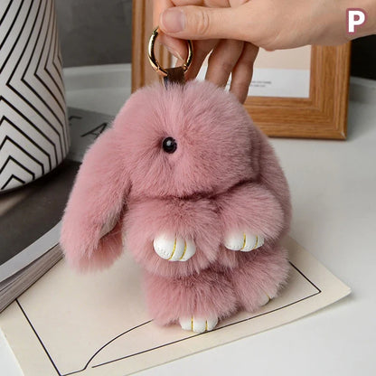 15cm Rabbit Fur Keychain - Soft Bag & Car Pendant Charm for Women, Jewelry Accessory Gift