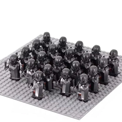 21PCS Medieval Fantasy Warrior Figures – Dwarf, Elf, Knight & Orc Building Brick Toys