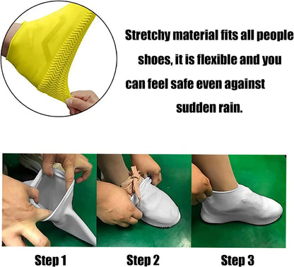 Reusable Waterproof Rain Shoe Covers – Non slip Silicone & Latex Outdoor Walking Shoe Protection