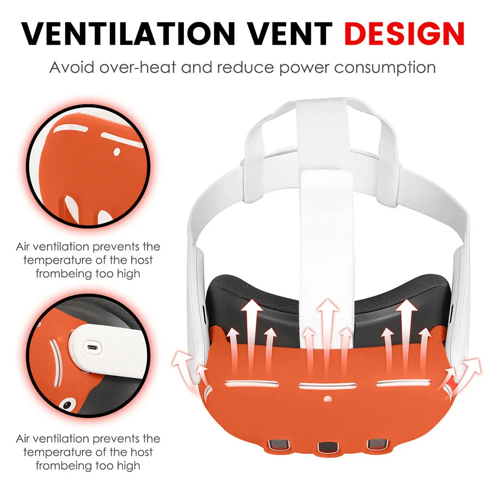 Silicone Protective Cover Set for Meta Quest 3 — VR Headset, Controller Grip, Lens Cap & Face Cover Accessories