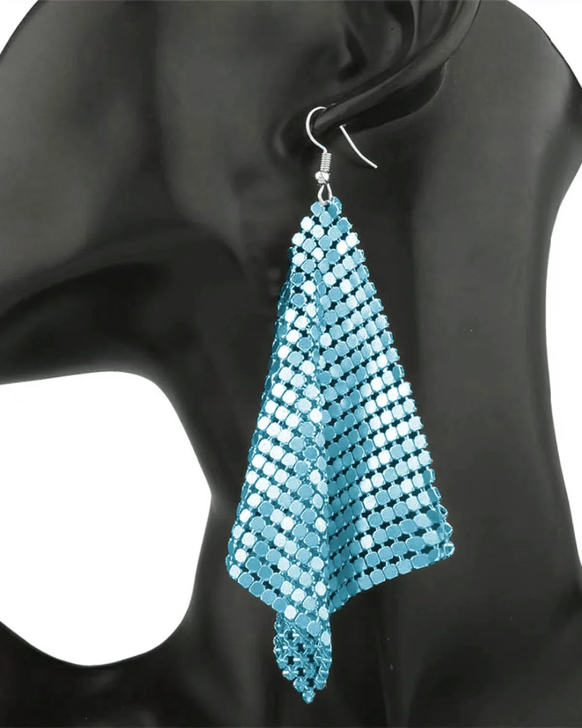 Women’s Metal Sequin Drop Earrings - Long Geometric Tassel Statement Jewelry for Wedding & Party Style