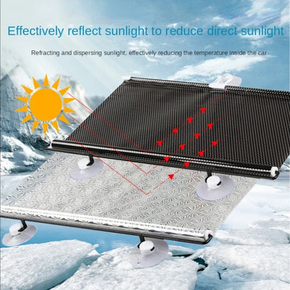 Universal Car Sunshade Curtain: Rear Side Window & Windshield Sun Block - Black Cover with Suction Cups, Essential Car Accessory