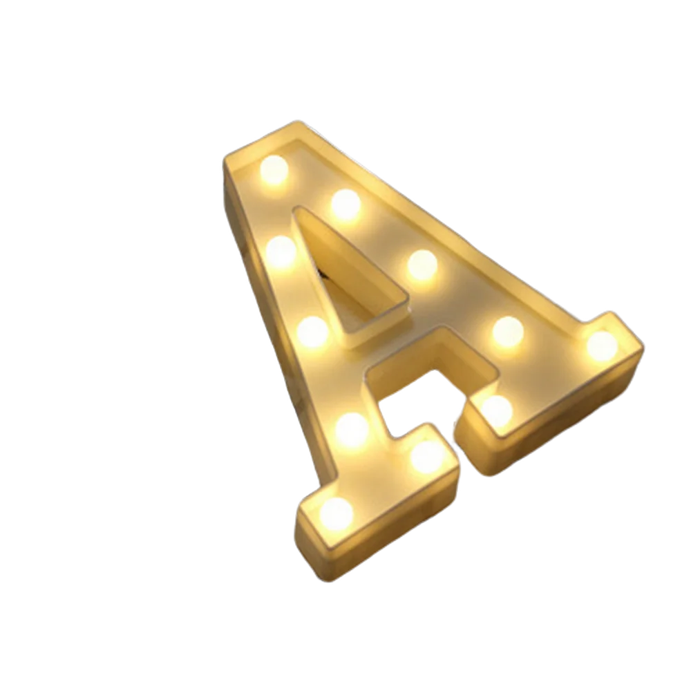 LED Number & Letter Night Light - Luminous A-Z Alphabet & 0-9 Lamp for Party and Wedding Decor