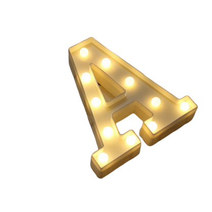 LED Number & Letter Night Light - Luminous A-Z Alphabet & 0-9 Lamp for Party and Wedding Decor