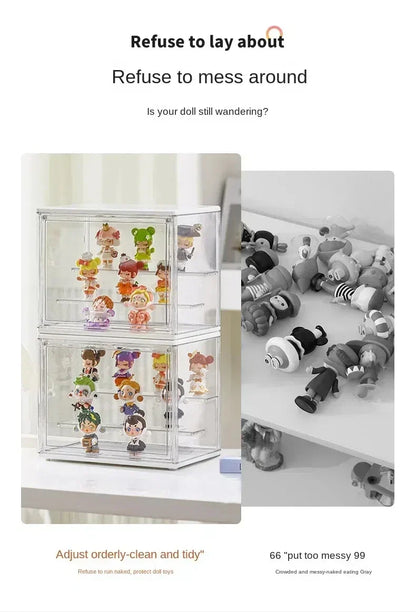 Three-Layer Acrylic Display Rack — Transparent Ladder Organizer for Anime Figures, Car Models, Blind Boxes & Jewelry Sorting