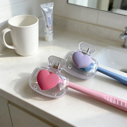 Portable Toothbrush Covers - Hygienic Toothbrush Head Protector Caps & Storage Clips
