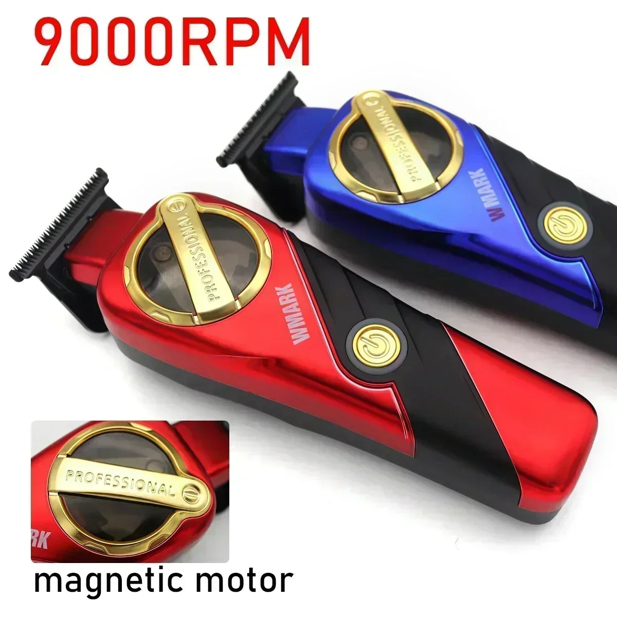 WMARK NG 9213 Professional Hair Trimmer for Men – 9000 RPM Magnetic Motor, DLC T-Blade, Zero Gapped Finishing Clipper