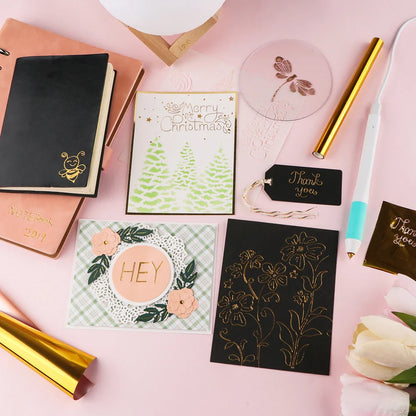 USB Hot Foil Pen Set – 0.8mm Heat-Active Gold Foil Pen for Paper, Leather, DIY Scrapbooking & Cards