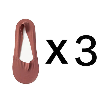 3 Pairs Women's Invisible Low-Cut Socks – Breathable Non-Slip Cotton No-Show Summer Socks