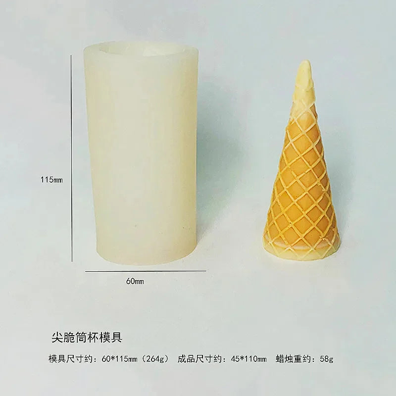 3D Ice-Cream & Fruit Silicone Mold — Handmade Candle, Soap, Resin, Clay & Cake Decorating Tool