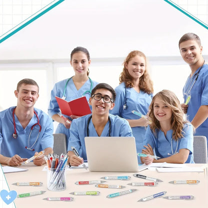 6/12pcs Pharmacy Retractable Pens - Funny Nurse Pharmacist Gift Ballpoint Pens for Medical Staff & Nurses Week