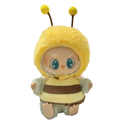 Labubu v1v2 Doll Clothes Outfit (15-17cm) – Sitting Party Bear Accessories with Scarf, Hat & Bag