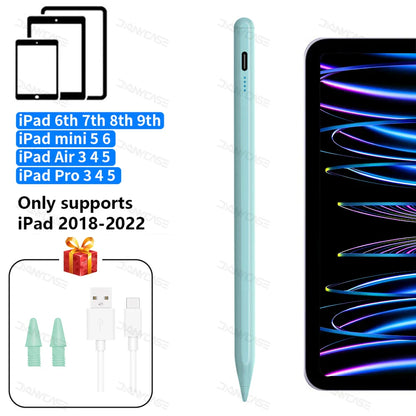 Apple Pencil Stylus for iPad — Palm Rejection & Power Display — Compatible with iPad Pro, Air, Mini (2018–2022)