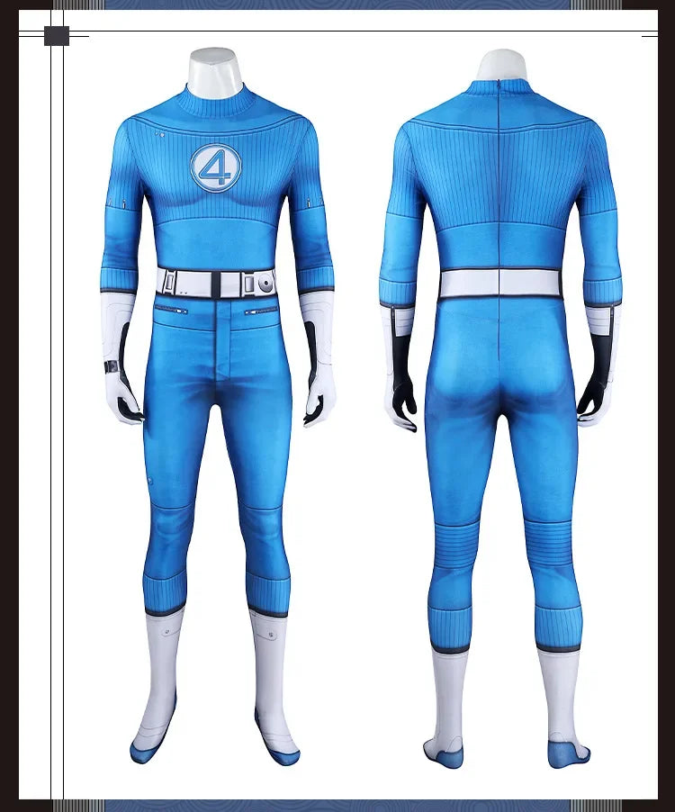Fantastic Four Thing & Reed Richards Cosplay Costume – Blue Invisible Man Jumpsuit for Halloween & Superhero Events