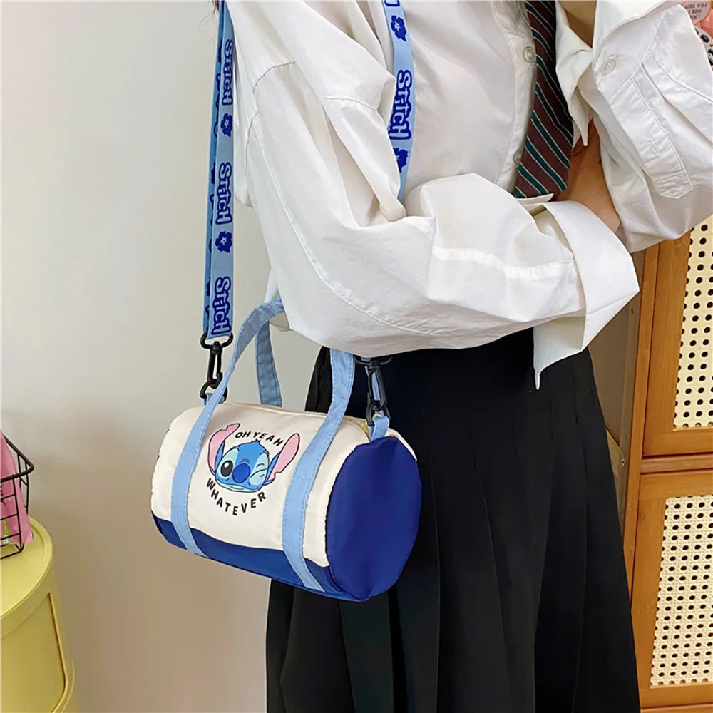 Disney Stitch Sanrio Canvas Bucket Tote Bag – Cute Cartoon Crossbody & Casual Portable Bag