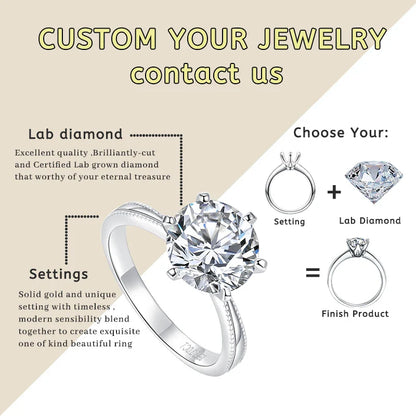0.1–5CT Super White Lab-Grown Diamond Loose — IGI/GIA Certified, HPHT & CVD, DEFG VVS-SI, Diamond Tester Approved for Wedding Jewelry