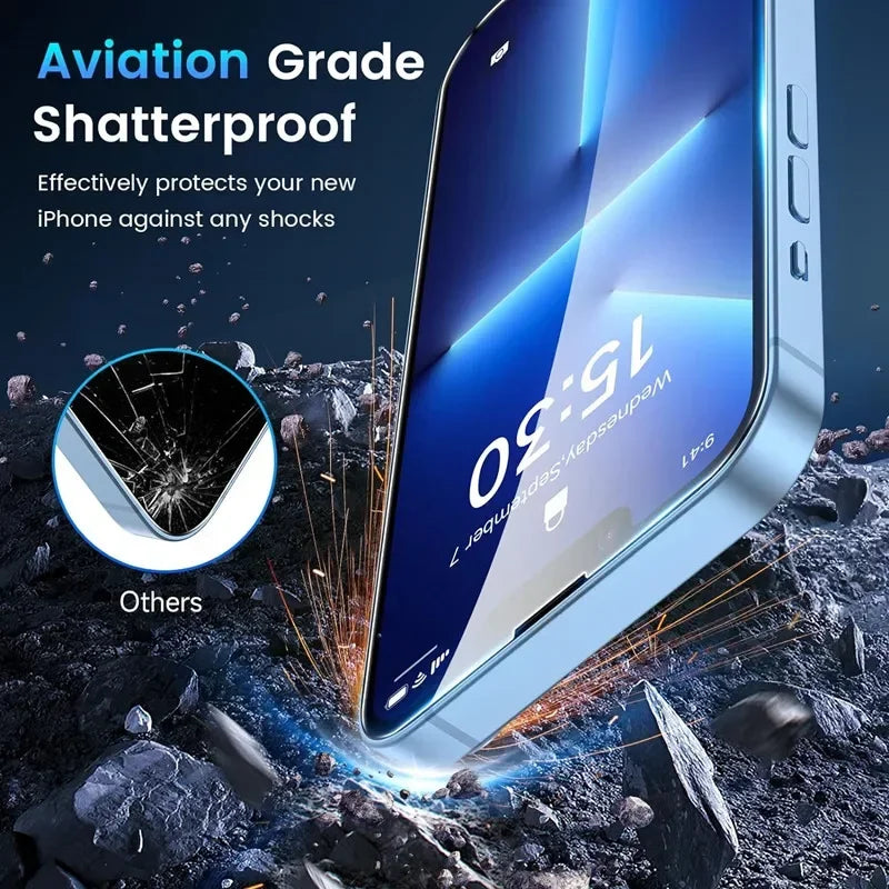5Pcs Tempered Glass Screen Protector - Protective Glass Film for iPhone 16 15 14 13 12 11 Pro Max Mini 7 8 Plus X XR XS MAX