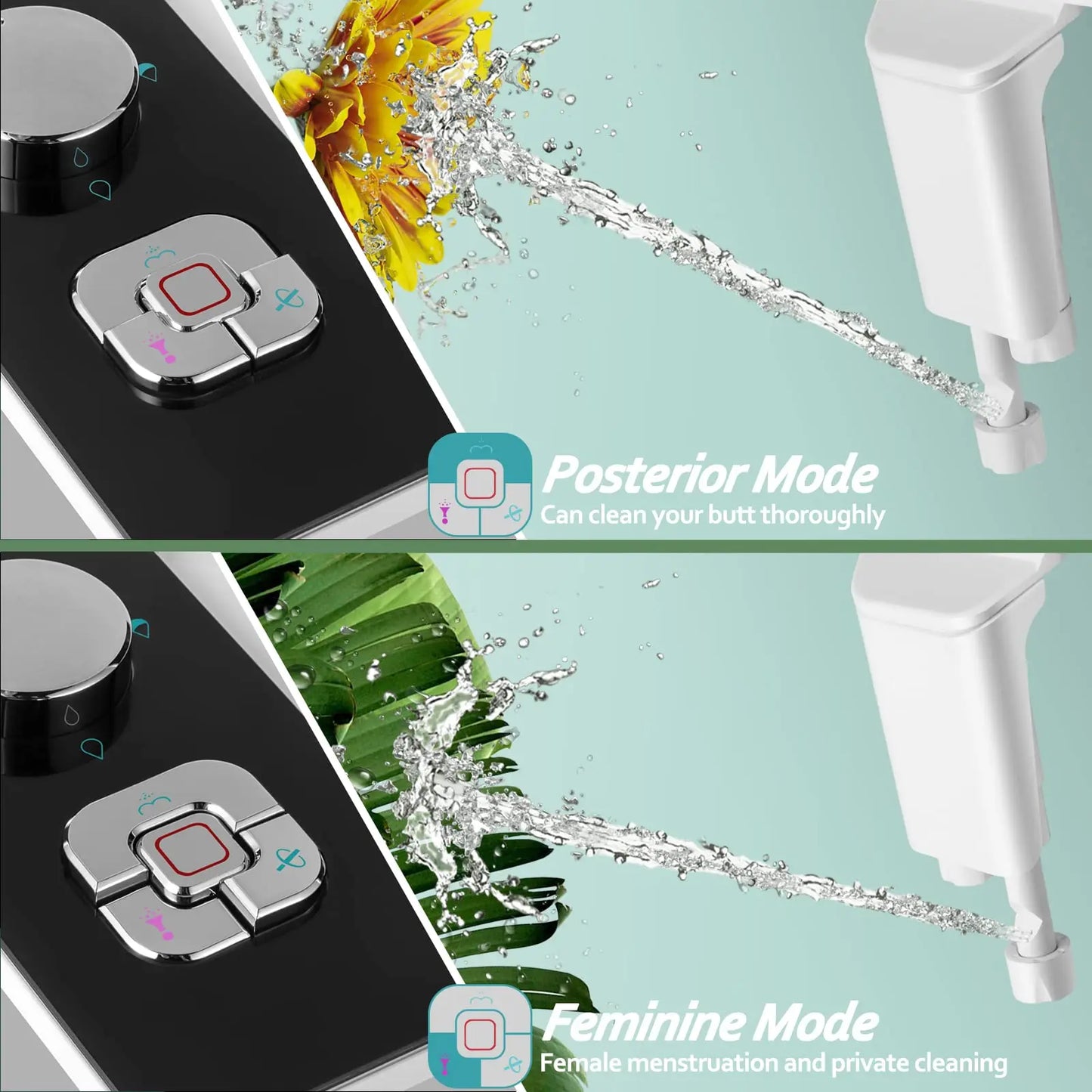 Elevate Your Bathroom Experience with Ultra-Thin Bidet Toilet Seat Attachment - Non-Electric, Self-Cleaning, Dual Nozzles for Frontal & Rear Wash, Cold Water Hygiene