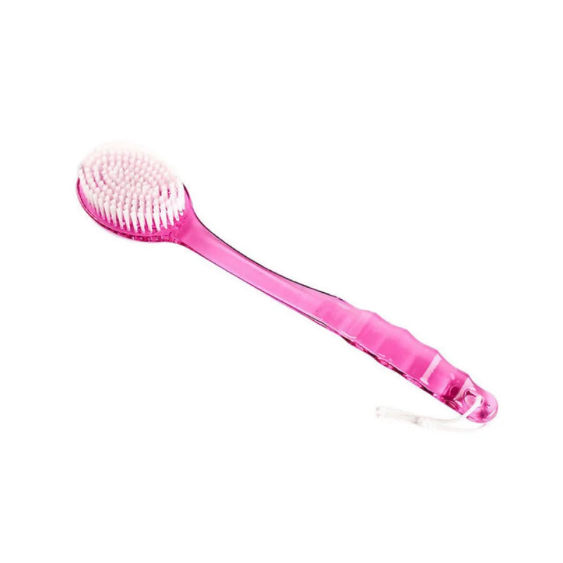 Bath Brush with Handle - Exfoliating Back Body Shower Sponge Scrubber, Skin Massager for Bathroom, Exfoliation Body Brush