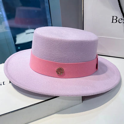 Fedora Hats for Women and Men - Elegant Fashion Bowler Dress Caps with Ribbon Band, Felt Jazz Hat for Weddings, Church, Panama Style