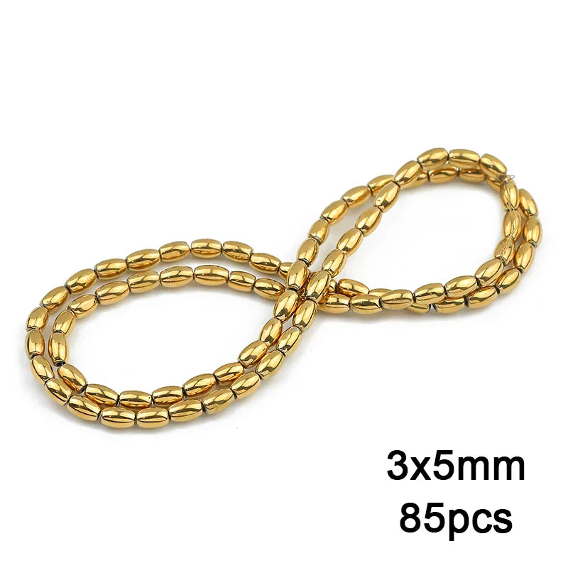3A+ Retention Color Hematite Beads – Star & Heart Shapes, Gold-Plated Natural Stones for DIY Jewelry & Bracelets