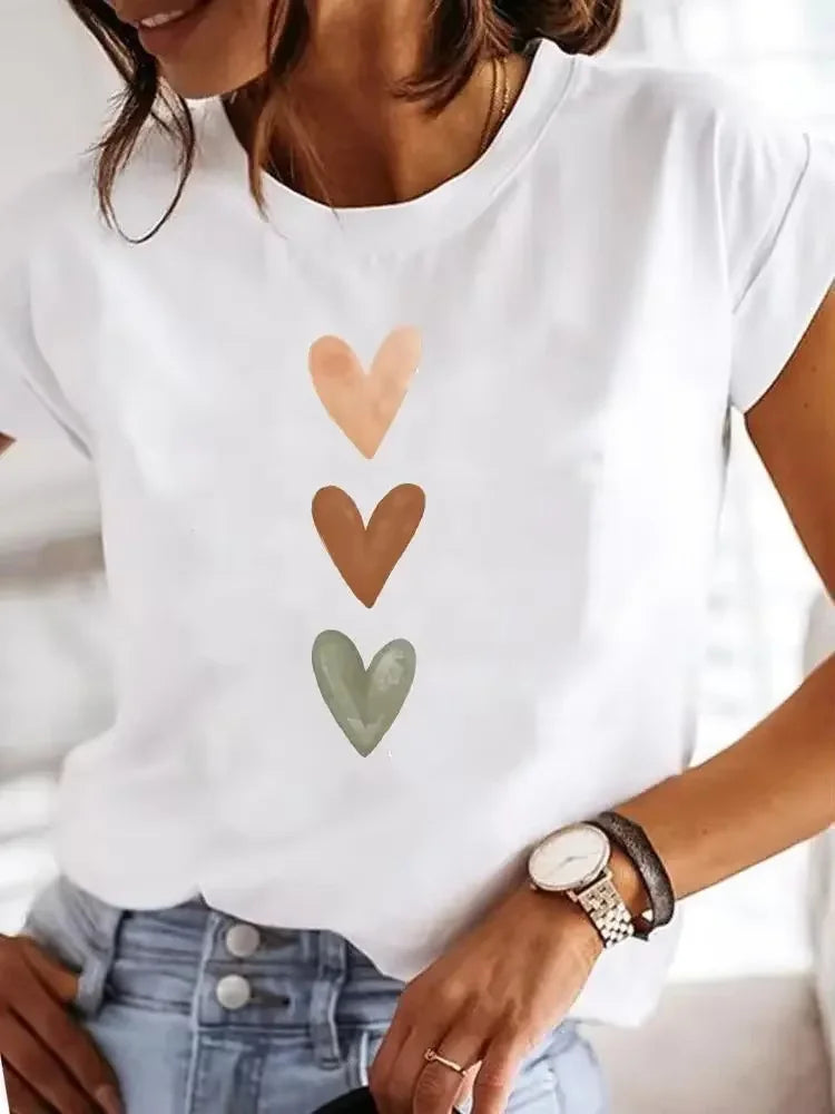 Harajuku Aesthetic Short Sleeve Blouse Tee – Casual Streetwear Top for Girls, Women’s Y2K Fashion Clothing