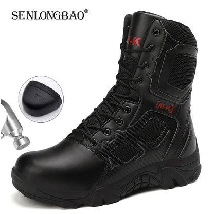 Outdoor Waterproof Safety Shoes – Steel Toe Cap Men's Work Boots, Anti-Smashing, Size 47