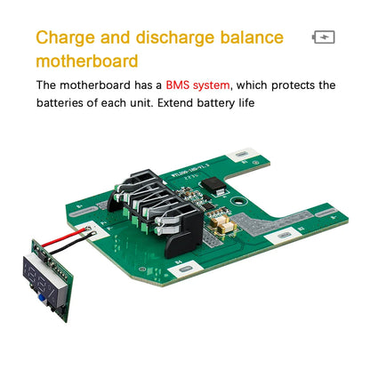 DCB200 9.0Ah Battery Case for DEWALT 18V 20V DIY, DCB184 Shell Box with BMS PCB Board, Charging Protection, LED Digital Indicator