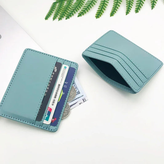 PU Leather ID Card Holder - Slim Multi-Slot Candy Color Wallet | Business and Credit Card Case for Women and Men