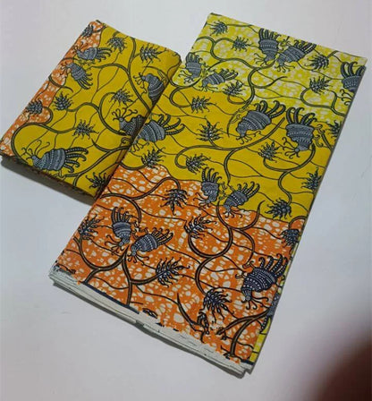 African Real Wax Print Fabric 100% Cotton - Ghana Style Ankara Pagne Nigeria Wax Tissu Soft Printed Fabric