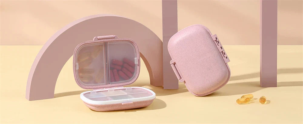 8-Compartment Travel Pill Organizer – Moisture-Proof Pill Case, Portable Medicine & Vitamin Holder for Purse