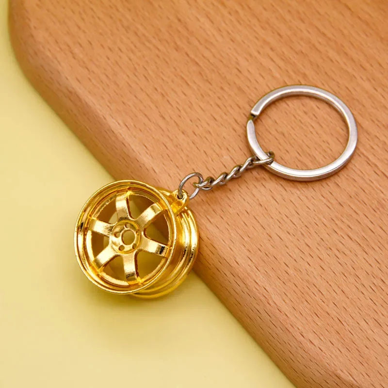 Creative Gear Head Keychain – Speed Gearbox & Turbo Hub Brake Disc Pendant for Car Keys, Shock Absorber Keyring