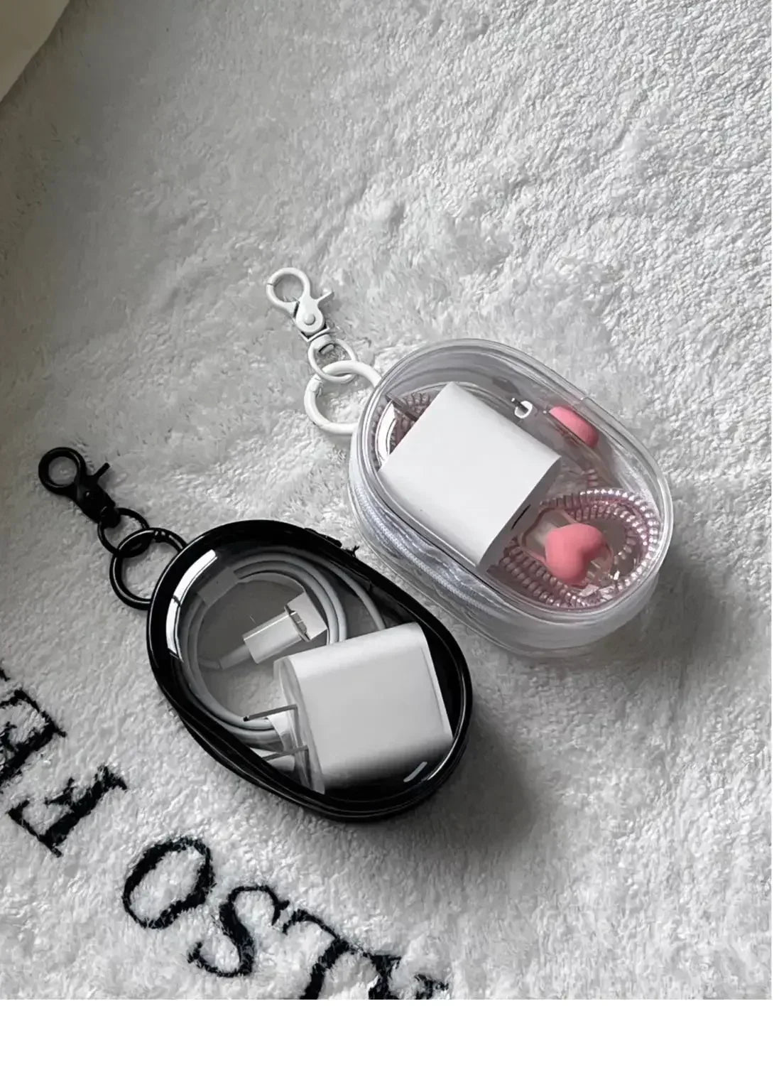 Portable Mini Zipper Storage Bag — Keychain Organizer for Earphones, Chargers, and Small Accessories, Gift Case